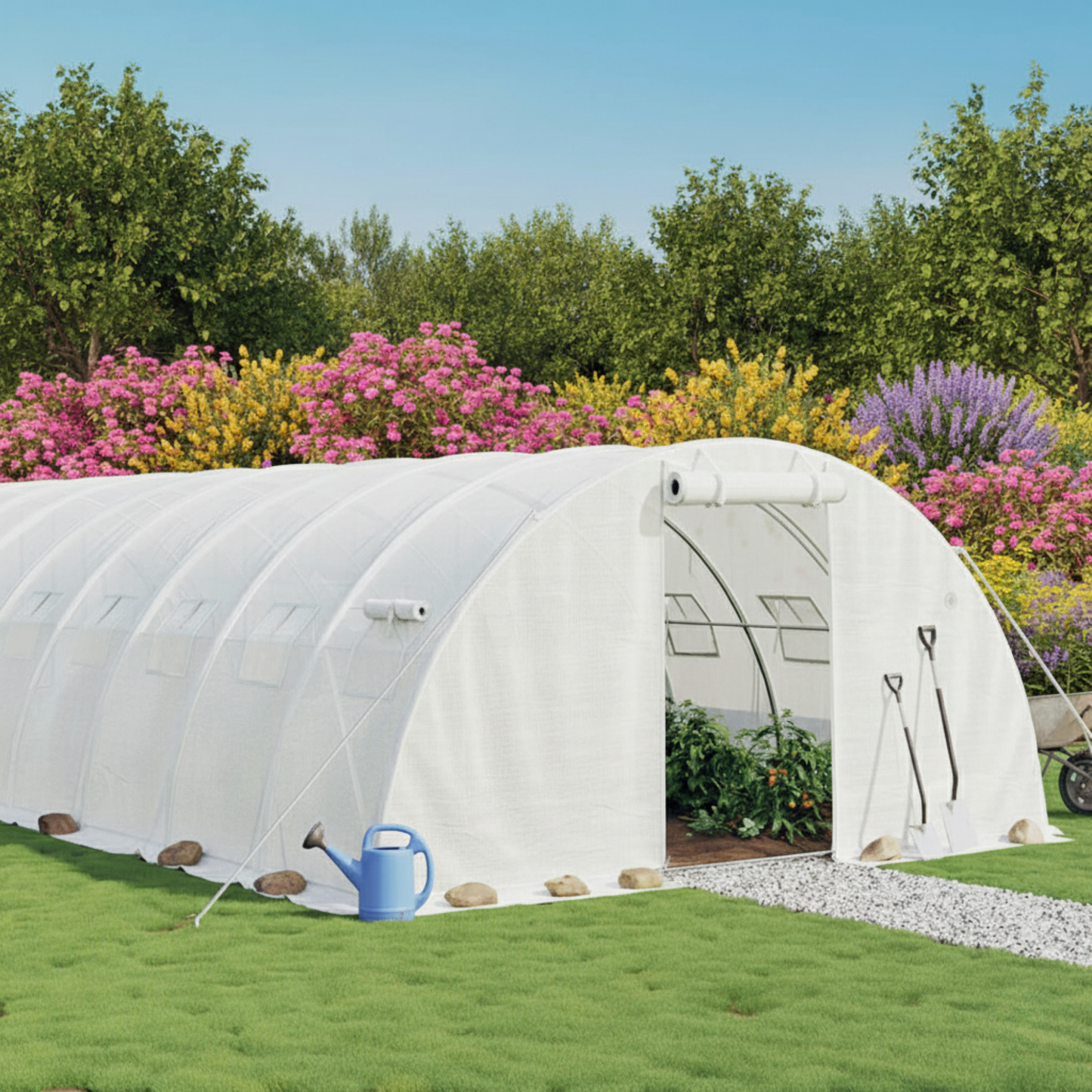 Serre Hortus XL | Toile 140 g/m² traitement anti-UV | Production Confirmée (48 à 96 m²)